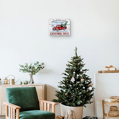 Masterpiece Christmas Tree Farm Red Truck Canvas Wall Art