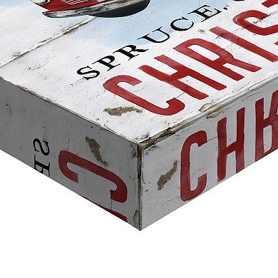 Masterpiece Christmas Tree Farm Red Truck Canvas Wall Art