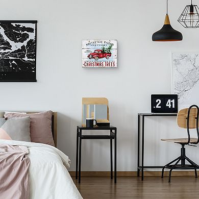 Masterpiece Christmas Tree Farm Red Truck Canvas Wall Art