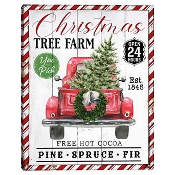 Masterpiece Christmas Tree Farm Truck Canvas Wall Art