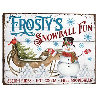 Masterpiece Frosty's Snowball Fun Canvas Wall Art