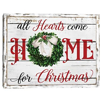 Masterpiece Hearts Come Home for Christmas Canvas Wall Art