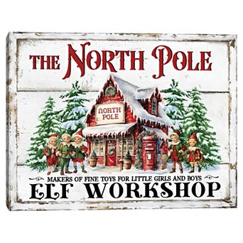 Masterpiece North Pole Elf Workshop Canvas Wall Art