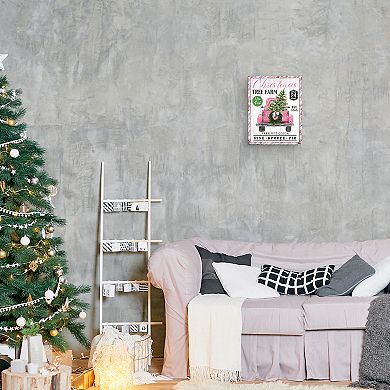 Masterpiece Pink Christmas Tree Truck Canvas Wall Art