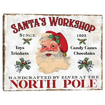 Masterpiece Rustic Santa's Workshop North Pole Canvas Wall Art