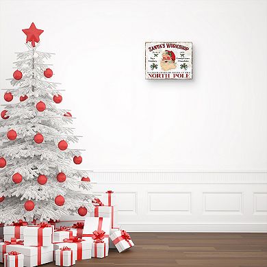 Masterpiece Rustic Santa's Workshop North Pole Canvas Wall Art