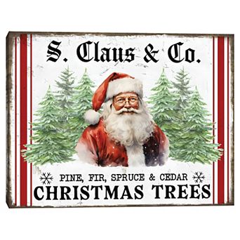Masterpiece Santa Claus Christmas Trees Canvas Wall Art