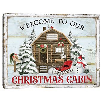 Masterpiece Welcome to Our Christmas Cabin Canvas Wall Art