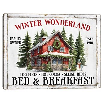 Masterpiece Winter Wonderland Bed & Breakfast Canvas Wall Art