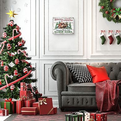 Masterpiece Santa's Winter Wonderland Sleigh Rides Canvas Wall Art