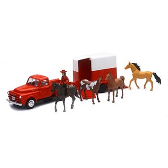 New Ray 1952 Dodge Pickup Truck with Horse Trailer Set
