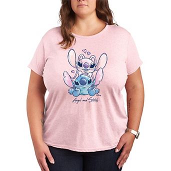 Plus Size Disney's Lilo & Stitch Hearts Graphic Tee