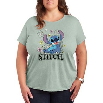 Plus Size Disney's Lilo & Stitch Floral Stitch Graphic Tee