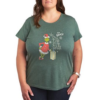 Plus Size Dr. Seuss The Grinch Present Graphic Tee