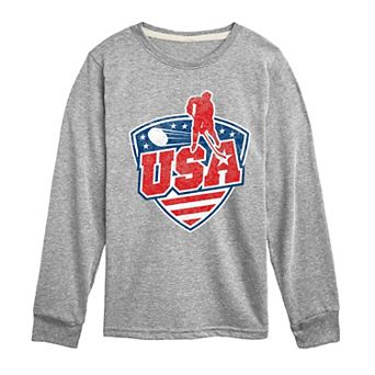 Boys 8-20 USA Hockey Distressed Long Sleeve Graphic Tee