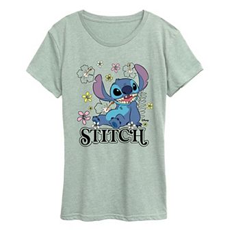 Women's Disney's Lilo & Stitch Floral Stitch Graphic Tee