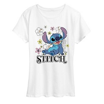 Women's Disney's Lilo & Stitch Floral Stitch Graphic Tee