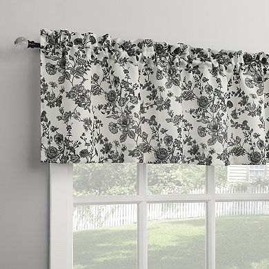 No. 918 Elara Tonal Botanical Semi-Sheer Rod Pocket Kitchen Curtain Valance