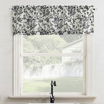 No. 918 Elara Tonal Botanical Semi-Sheer Rod Pocket Kitchen Curtain Valance