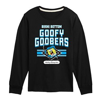 Boys 8-20 SpongeBob SquarePants Goofy Goobers Hockey Champions Long Sleeve Graphic Tee