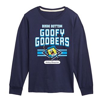 Boys 8-20 SpongeBob SquarePants Goofy Goobers Hockey Champions Long Sleeve Graphic Tee