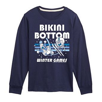 Boys 8-20 SpongeBob SquarePants Bikini Bottom Winter Games Long Sleeve Graphic Tee