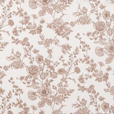 No. 918 Elara Tonal Botanical Semi-Sheer Rod Pocket Kitchen Curtain Tier Pair