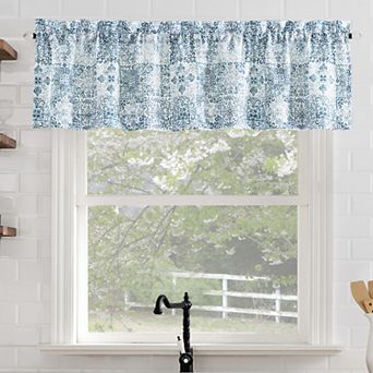 No. 918 Genoa Mosaic Semi-Sheer Rod Pocket Kitchen Curtain Valance