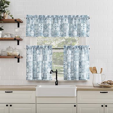 No. 918 Genoa Mosaic Semi-Sheer Rod Pocket Kitchen Curtain Valance