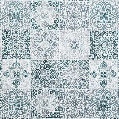 No. 918 Genoa Mosaic Semi-Sheer Rod Pocket Kitchen Curtain Tier Pair