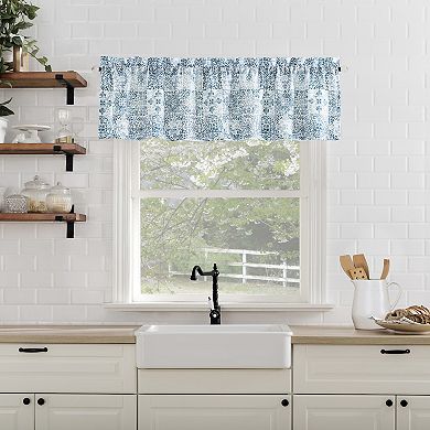 No. 918 Genoa Mosaic Semi-Sheer Rod Pocket Kitchen Curtain Tier Pair