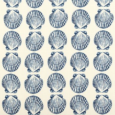 No. 918 Tonal Seashell Print Semi-Sheer Rod Pocket Kitchen Curtain Tier Pair
