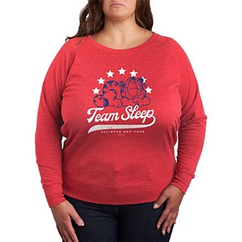 Plus Size Garfield Team Sleep French Terry Long Sleeve Tee