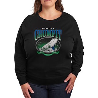 Plus Size Dr. Seuss The Grinch Mount Crumpit Hit The Slopes French Terry Long Sleeve Tee