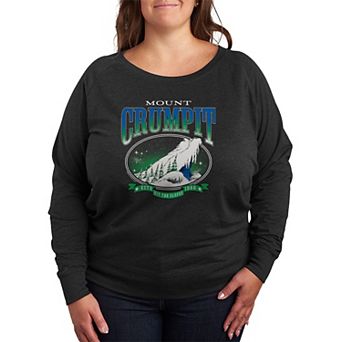 Plus Size Dr. Seuss The Grinch Mount Crumpit Hit The Slopes French Terry Long Sleeve Tee