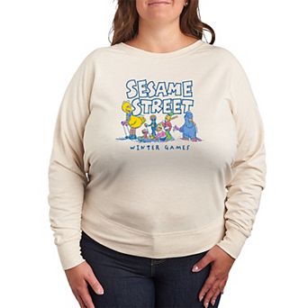 Plus Size Sesame Street Winter Games French Terry Long Sleeve Tee