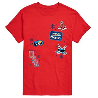 Big & Tall Winter Olympics USA Icons Graphic Tee