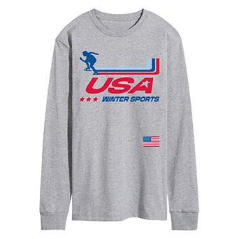 Men's USA Winter Sports Long Sleeve Graphic Tee