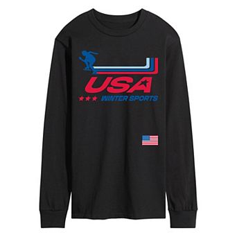 Men's USA Winter Sports Long Sleeve Graphic Tee