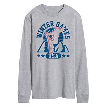 Men's Winter Games Skiing Long Sleeve Graphic Tee
