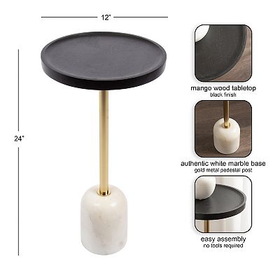 Shorrock Wood and Marble Side Table