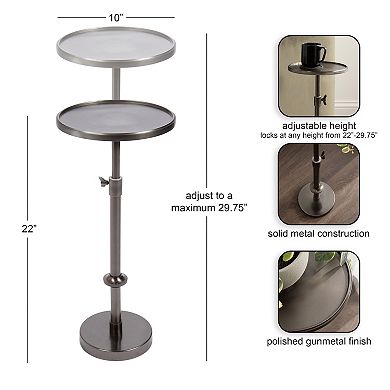 Engles Adjustable Polished Metal Table