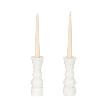 Maleea 2 pc Marble Candle Holder