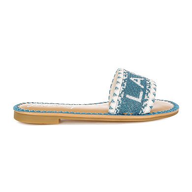 London Rag Hot Hub Women's Beaded Slip-On Flat Sandals