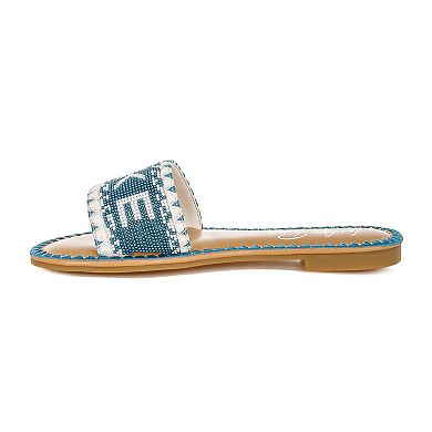 London Rag Hot Hub Women's Beaded Slip-On Flat Sandals