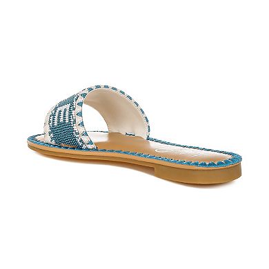 London Rag Hot Hub Women's Beaded Slip-On Flat Sandals