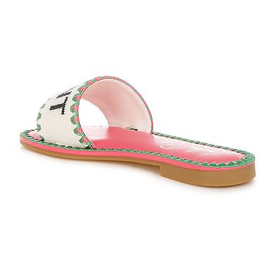 London Rag Getaway Women's Beaded Slip-On Flat Sandals