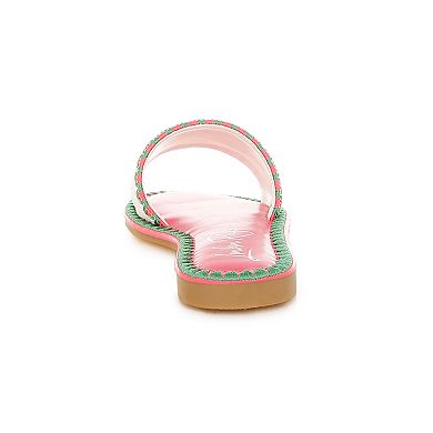 London Rag Getaway Women's Beaded Slip-On Flat Sandals