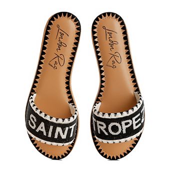London Rag Getaway Women's Beaded Slip-On Flat Sandals