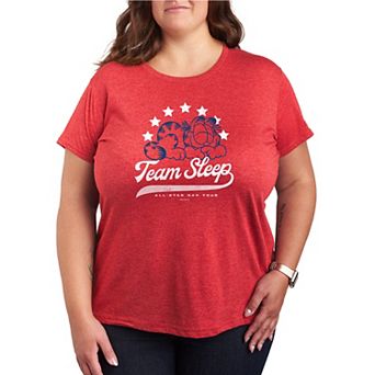Plus Size Garfield Team Sleep All-Star Nap Tour Graphic Tee